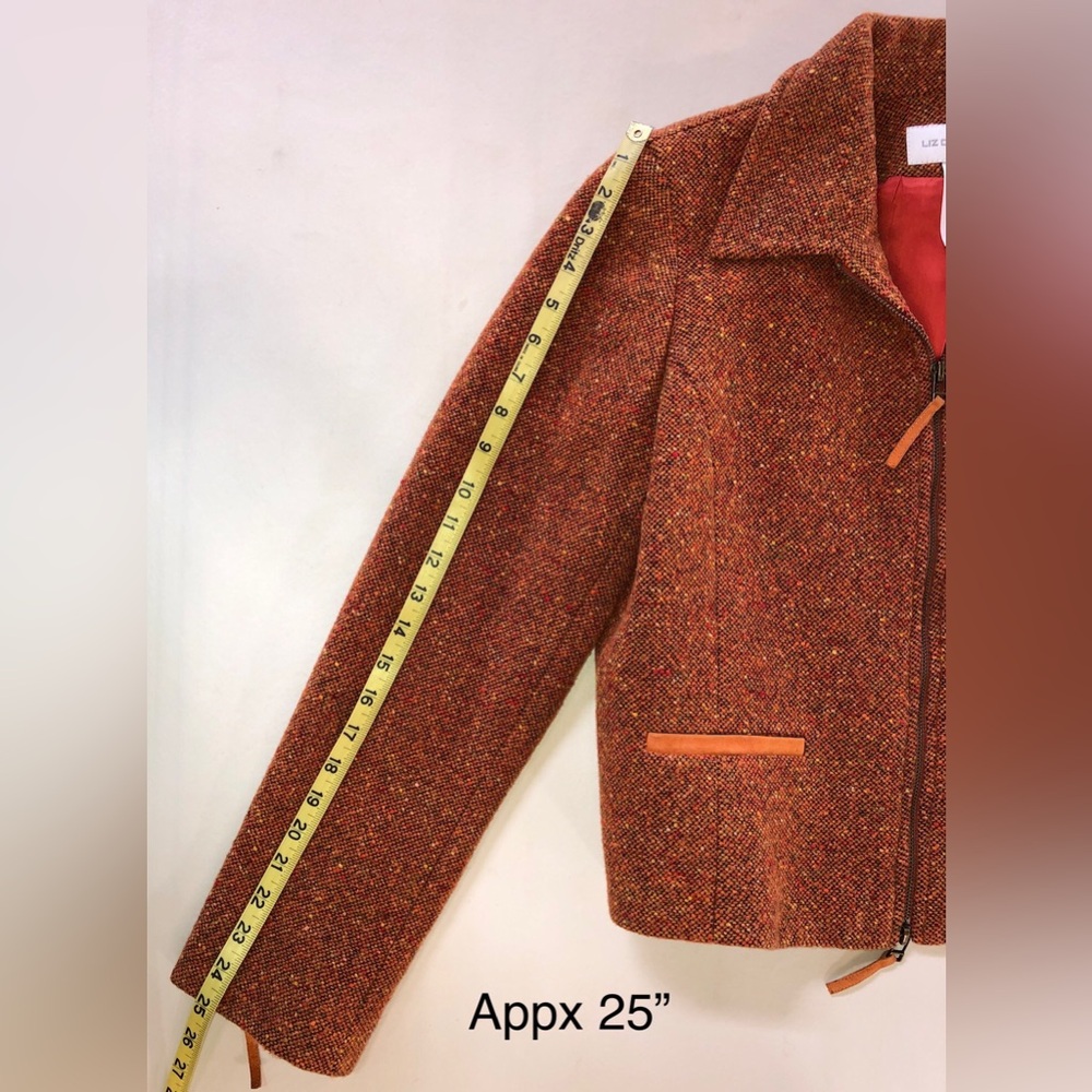 LIZ CLAIBORNE Vintage Wool Blend Suede Trim Cropped Jacket (S) - Picture 13 of 17